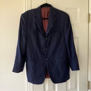 Jack Victor Saks Fifth Ave Men’s Navy 100% Worsted Cashmere Jacket Coat (40S)